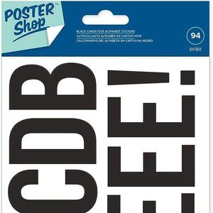 American Crafts Alpha Stickers Black 345590 Cardstock Alphabet Poster Shop